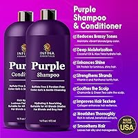 INFINA ESSENTIALS Purple Shampoo and Conditioner Set, 16 fl oz — image 2