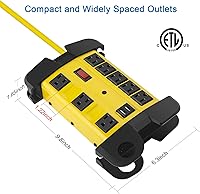 CCCEI Heavy Duty Power Strip with USB, 8 Outlets, 2700J Surge Protector, 12 FT Cord — image 5