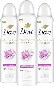 Dove Advanced Care Antiperspirant Deodorant Spray Waterlily & Sakura Blossom 3 Count 3.8 oz Review