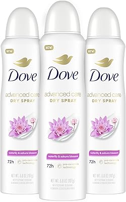 Dove Advanced Care Antiperspirant Deodorant Spray Waterlily & Sakura Blossom 3 Count 3.8 oz