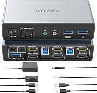 SUIDEK HDMI KVM Switch 2 Monitors 2 Computers — image 1