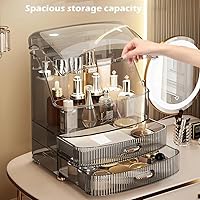 Bleutty Clear Makeup Organizer with Drawers and Lid - Black — image 2