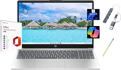 HP 2025 15.6″ HD Touchscreen Laptop, Intel Core i3-1315U, 12GB RAM, 256GB SSD, Windows 11 Pro