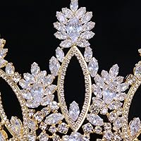 Aoligrace Luxury Cubic Zirconia Tiara - Gold — image 7