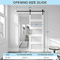 COSHOMER 30in x 84in 5-Panel Sliding Glass Barn Door — image 2