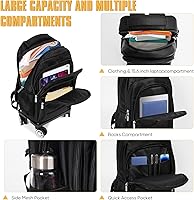 35L Multi-Scene Detachable Handle Travel Rolling Backpack — image 4