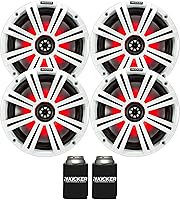 KICKER 8″ White Marine LED Speakers - 2-Pairs — image 1