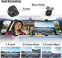 AMprime Mirror Dash Cam with 1080P Front and Rear Cameras — image 6