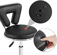Yaheetech Rolling Swivel Salon Stool with Backrest, Black — image 5