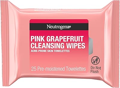Neutrogena Oil-Free Facial Cleansing Wipes Pink Grapefruit, 25 Count