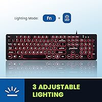 Perixx PERIBOARD-317R Wired Backlit USB Keyboard — image 5