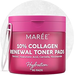MAREE Collagen Acne Clearing Toner Pads with Retinol & Centella, 90 Count Review