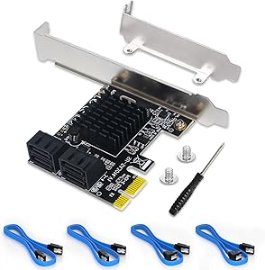 Moonqkuses 4-Port SATA 3.0 PCIe Expansion Card