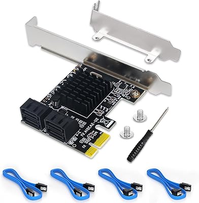 Moonqkuses 4-Port SATA 3.0 PCIe Expansion Card