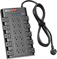 SUPERDANNY Power Strip Surge Protector with 22 AC Outlets and 6 USB Ports — image 1