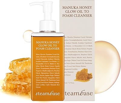 STEAMBASE Manuka Honey Glow Oil to Foam Cleanser, 7.27oz
