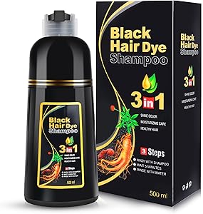 BOJICA Black Hair Dye Shampoo 3 in 1, 16.9 Fl Oz