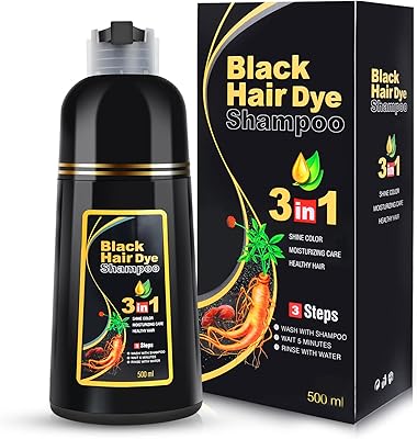 BOJICA Black Hair Dye Shampoo 3 in 1, 16.9 Fl Oz