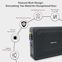 Rockville RW68CA 6x8 Slim Under-Seat Active Car Subwoofer — image 4