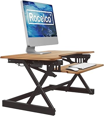 Rocelco 32″ Height Adjustable Standing Desk Converter