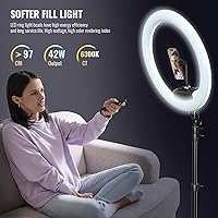 SH 19-inch LED Ring Light with 8ft Stand and 3 Phone Holders — image 5