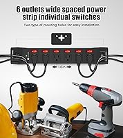 HEZI Heavy Duty Power Strip 6-Outlet with Individual Switches — image 6
