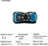 Pentax WG-90 Blue Waterproof Camera — image 5