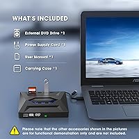 ROOFULL External CD DVD Drive with USB 3.0 Type-C Ports + SD Card Slot — image 8