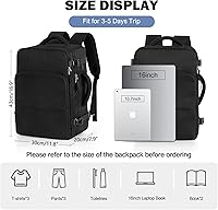 Rinlist Black Rectangular Travel Backpack 15.6-inch Laptop Bag — image 4