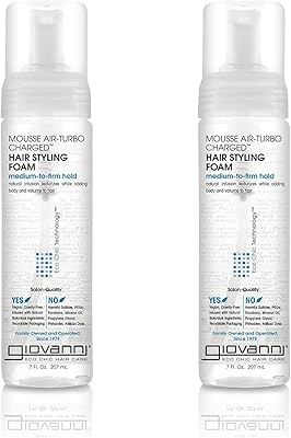 Giovanni Mousse Air-Turbo Charged Hair Styling Foam 7oz (Pack of 2)