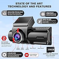 IKOPO F7 4K Front and 1080P Rear Dual Dash Cam — image 3