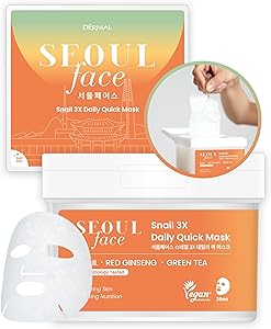 DERMAL Seoul Face Snail 3X Daily Quick Mask 36 Sheet Review