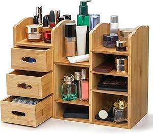 Coloch Bamboo Makeup Organizer with Drawers Review