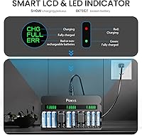 POWXS Rechargeable AA AAA 9V Battery Charger — image 5