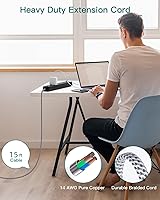 Addtam 15 Ft Surge Protector Power Strip with 6 Outlets and 4 USB Ports — image 7