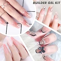 AIJIMEI LED/UV Hard Gels for Nails Extension Kit – Clear & Nude Pink — image 4