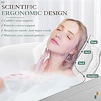 RUVINCE Bath Pillow with 6 Suction Cups, White — image 2