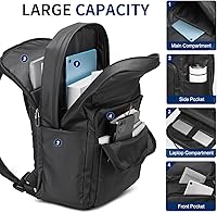 SUIKIHUM Black Laptop Backpack for Men, 16-inch, Water-Resistant — image 6