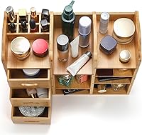 Coloch Bamboo Makeup Organizer with Drawers — image 3