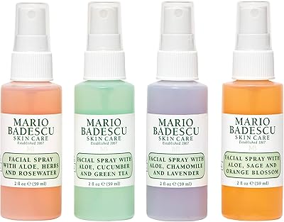 Mario Badescu Facial Spray Collection with Rose Water, Cucumber, Lavender & Orange Blossom 59mL