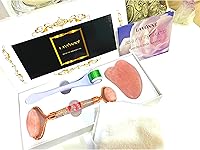 LAVÔNNÉ Rose Quartz Jade Roller and Gua Sha Set (4 PCS) — image 6