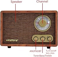 LoopTone AM/FM Retro Radio with Bluetooth Speaker — image 4