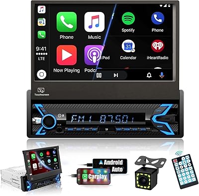 SEMAITU Single Din Car Stereo with Apple CarPlay & Android Auto