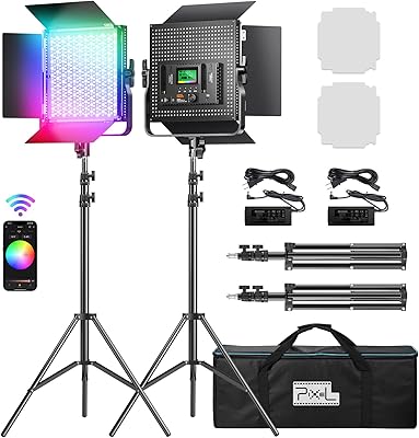 Pixel K80 RGB LED Video Light Panel Kit