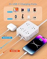 HANYCONY 25 Ft Extension Cord with 8 Outlets and 4 USB Ports — image 5