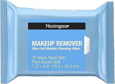 Neutrogena Makeup Remover Wipes, Ultra-Soft Micellar Cleansing Wipes, 25 Count (6 Pack)