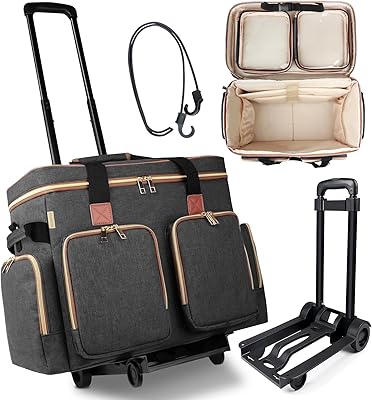 Sambois Rolling Teacher Tote Bag with Detachable Trolley