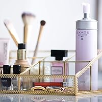 Levilan Glass Makeup Organizer - Gold, Large Capacity — image 3