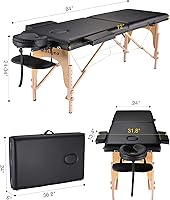 Masajeo Professional Portable Massage Table 84″ Black — image 6