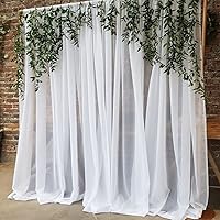PARTISKY 10x7ft White Chiffon Backdrop Curtains — image 1